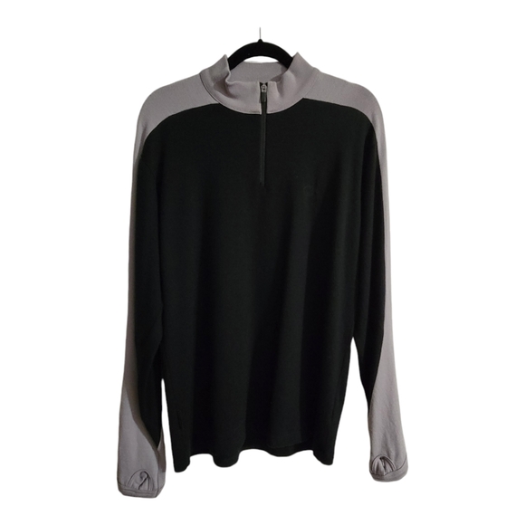 Icebreaker Merino Wool LS Quarter Zip Sweater Size Large Thumb Holes - Picture 1 of 8